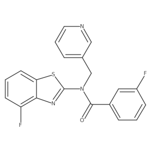 3-fluoro-N-(4-fluorobenzo[d]thiazol-2-yl)-N-(pyridin-3-ylmethyl)benzamide结构式