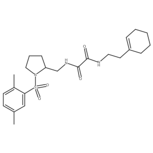 N1-(2-(cyclohex-1-en-1-yl)ethyl)-N2-((1-((2,5-dimethylphenyl)sulfonyl)pyrrolidin-2-yl)methyl)oxalamide结构式