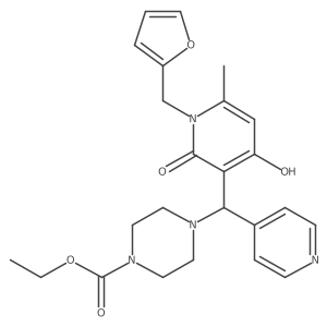 Ethyl 4-((1-(furan-2-ylmethyl)-4-hydroxy-6-methyl-2-oxo-1,2-dihydropyridin-3-yl)(pyridin-4-yl)methyl)piperazine-1-carboxylate Structure
