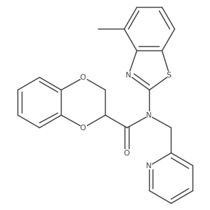 N-(4-methylbenzo[d]thiazol-2-yl)-N-(pyridin-2-ylmethyl)-2,3-dihydrobenzo[b][1,4]dioxine-2-carboxamide结构式