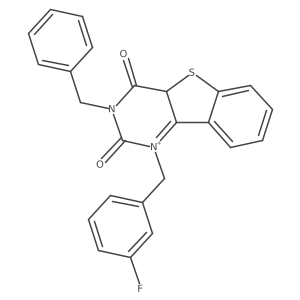 5-Benzyl-3-[(3-fluorophenyl)methyl]-8-thia-3,5-diazatricyclo[7.4.0.0^{2,7}]trideca-1(9),2(7),10,12-tetraene-4,6-dione结构式