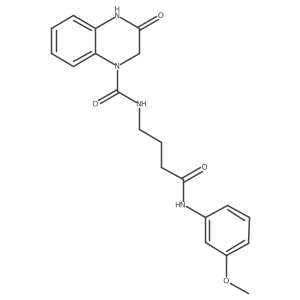 3-hydroxy-N-{4-[(3-methoxyphenyl)amino]-4-oxobutyl}quinoxaline-1(2H)-carboxamide结构式
