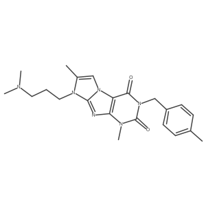 8-(3-(dimethylamino)propyl)-1,7-dimethyl-3-(4-methylbenzyl)-1H-imidazo[2,1-f]purine-2,4(3H,8H)-dione结构式