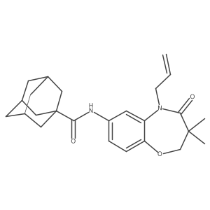 (3r,5r,7r)-N-(5-allyl-3,3-dimethyl-4-oxo-2,3,4,5-tetrahydrobenzo[b][1,4]oxazepin-7-yl)adamantane-1-carboxamide结构式