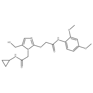 N-cyclopropyl-2-(2-((2-((2,4-dimethoxyphenyl)amino)-2-oxoethyl)thio)-5-(hydroxymethyl)-1H-imidazol-1-yl)acetamide Structure