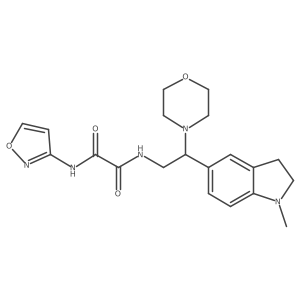 N1-(isoxazol-3-yl)-N2-(2-(1-methylindolin-5-yl)-2-morpholinoethyl)oxalamide结构式