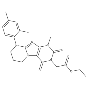 ethyl 2-[9-(2,4-dimethylphenyl)-1-methyl-2,4-dioxo-1H,2H,3H,4H,6H,7H,8H,9H-pyrimido[1,2-g]purin-3-yl]acetate Structure