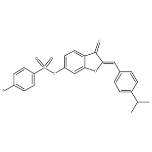 (2Z)-3-oxo-2-[4-(propan-2-yl)benzylidene]-2,3-dihydro-1-benzofuran-6-yl 4-fluorobenzenesulfonate结构式