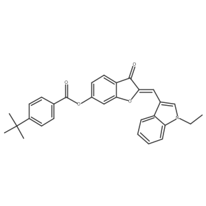 (2E)-2-[(1-ethyl-1H-indol-3-yl)methylidene]-3-oxo-2,3-dihydro-1-benzofuran-6-yl 4-tert-butylbenzoate Structure