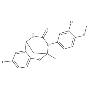 3-(3-chloro-4-methoxyphenyl)-8-fluoro-2-methyl-5,6-dihydro-2H-2,6-methanobenzo[g][1,3,5]oxadiazocine-4(3H)-thione Structure