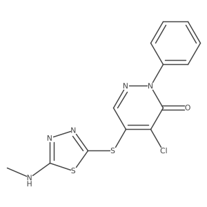 4-Chloro-5-{[5-(methylamino)-1,3,4-thiadiazol-2-yl]sulfanyl}-2-phenyl-2,3-dihydropyridazin-3-one Structure