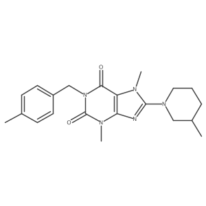 3,7-dimethyl-1-(4-methylbenzyl)-8-(3-methylpiperidin-1-yl)-1H-purine-2,6(3H,7H)-dione Structure