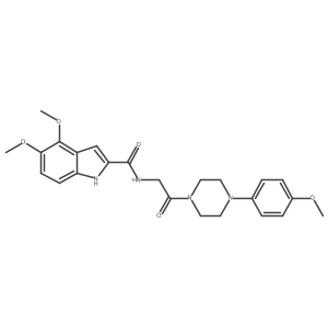 4,5-dimethoxy-N~2~-{2-[4-(4-methoxyphenyl)piperazino]-2-oxoethyl}-1H-indole-2-carboxamide Structure