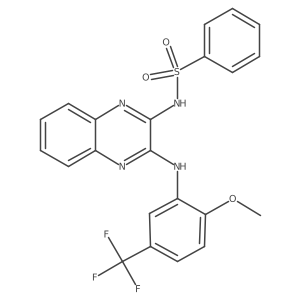 n-(3-(2-Methoxy-5-(trifluoromethyl)-phenylamino)quinoxalin-2-yl)benzenesulfonamide Structure