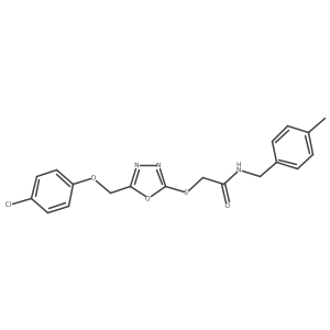 2-({5-[(4-chlorophenoxy)methyl]-1,3,4-oxadiazol-2-yl}sulfanyl)-N-(4-methylbenzyl)acetamide Structure