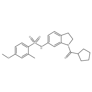 N-(1-(cyclopentanecarbonyl)indolin-6-yl)-4-methoxy-2-methylbenzenesulfonamide Structure