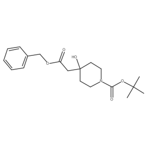 Tert-butyl 4-[2-(benzyloxy)-2-oxoethyl]-4-hydroxypiperidine-1-carboxylate结构式