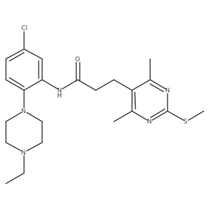 N-[5-chloro-2-(4-ethylpiperazin-1-yl)phenyl]-3-[4,6-dimethyl-2-(methylsulfanyl)pyrimidin-5-yl]propanamide Structure