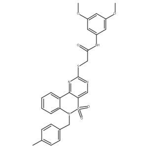 N-(3,5-dimethoxyphenyl)-2-((6-(4-methylbenzyl)-5,5-dioxido-6H-benzo[c]pyrimido[4,5-e][1,2]thiazin-2-yl)thio)acetamide结构式