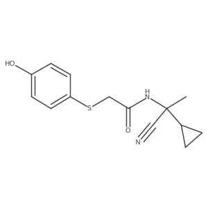 N-(1-cyano-1-cyclopropylethyl)-2-[(4-hydroxyphenyl)sulfanyl]acetamide结构式