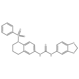 1-(Benzo[d][1,3]dioxol-5-yl)-3-(1-(phenylsulfonyl)-1,2,3,4-tetrahydroquinolin-6-yl)urea结构式