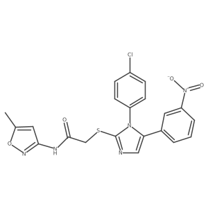 2-((1-(4-chlorophenyl)-5-(3-nitrophenyl)-1H-imidazol-2-yl)thio)-N-(5-methylisoxazol-3-yl)acetamide Structure
