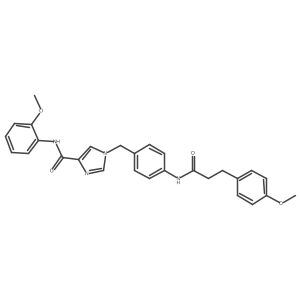 N-(2-methoxyphenyl)-1-(4-(3-(4-methoxyphenyl)propanamido)benzyl)-1H-imidazole-4-carboxamide结构式
