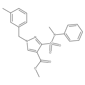 methyl 3-(N-methyl-N-phenylsulfamoyl)-1-(3-methylbenzyl)-1H-pyrazole-4-carboxylate结构式