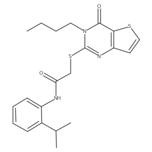 2-[(3-butyl-4-oxo-3,4-dihydrothieno[3,2-d]pyrimidin-2-yl)sulfanyl]-N-[2-(propan-2-yl)phenyl]acetamide Structure