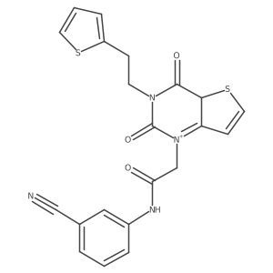 N-(3-cyanophenyl)-2-{2,4-dioxo-3-[2-(thiophen-2-yl)ethyl]-1H,2H,3H,4H-thieno[3,2-d]pyrimidin-1-yl}acetamide结构式