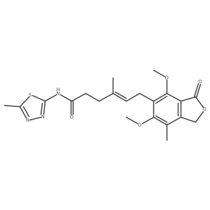 (E)-6-(4,6-dimethoxy-7-methyl-3-oxo-1,3-dihydroisobenzofuran-5-yl)-4-methyl-N-(5-methyl-1,3,4-thiadiazol-2-yl)hex-4-enamide结构式