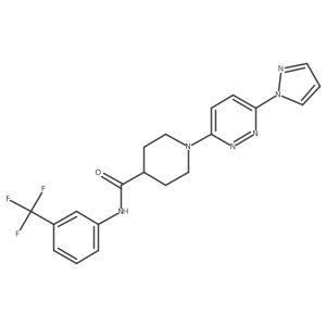 1-(6-(1H-pyrazol-1-yl)pyridazin-3-yl)-N-(3-(trifluoromethyl)phenyl)piperidine-4-carboxamide Structure