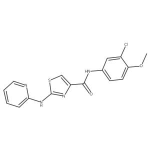N-(3-chloro-4-methoxyphenyl)-2-(pyridin-2-ylamino)thiazole-4-carboxamide结构式