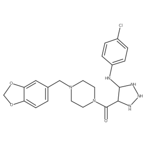 4-{4-[(2H-1,3-benzodioxol-5-yl)methyl]piperazine-1-carbonyl}-N-(4-chlorophenyl)-1H-1,2,3-triazol-5-amine Structure