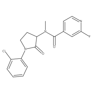N-[1-(2-chlorophenyl)-2-oxopyrrolidin-3-yl]-2-fluoro-N-methylpyridine-4-carboxamide结构式