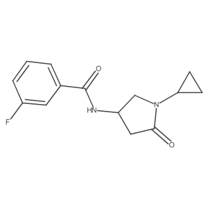 N-(1-cyclopropyl-5-oxopyrrolidin-3-yl)-3-fluorobenzamide Structure