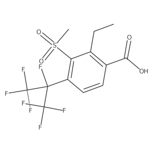 2-Ethyl-4-(1,1,1,2,3,3,3-heptafluoropropan-2-yl)-3-(methanesulfonyl)benzoic acid结构式