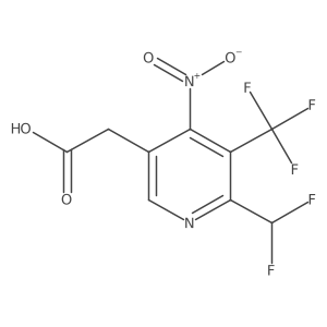 2-(Difluoromethyl)-4-nitro-3-(trifluoromethyl)pyridine-5-acetic acid Structure