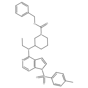 (S)-benzyl 3-(ethyl(7-tosyl-7H-pyrrolo[2,3-d]pyrimidin-4-yl)amino)piperidine-1-carboxylate Structure