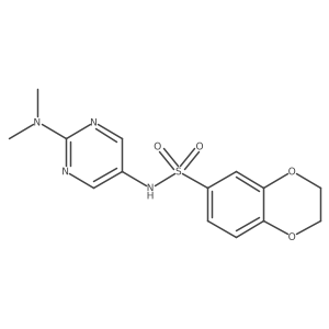 N-(2-(dimethylamino)pyrimidin-5-yl)-2,3-dihydrobenzo[b][1,4]dioxine-6-sulfonamide结构式