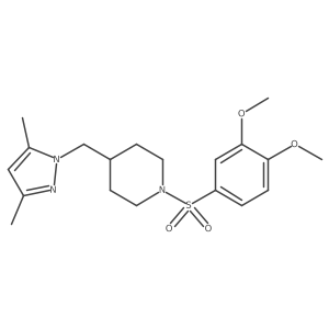 1-((3,4-dimethoxyphenyl)sulfonyl)-4-((3,5-dimethyl-1H-pyrazol-1-yl)methyl)piperidine结构式