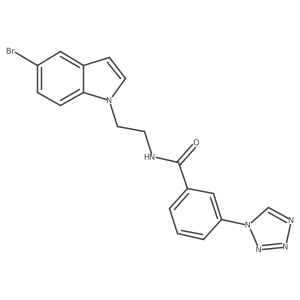 N-[2-(5-bromo-1H-indol-1-yl)ethyl]-3-(1H-1,2,3,4-tetraazol-1-yl)benzamide结构式