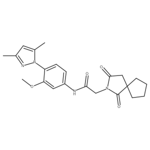 N-[4-(3,5-dimethyl-1H-pyrazol-1-yl)-3-methoxyphenyl]-2-(1,3-dioxo-2-azaspiro[4.4]non-2-yl)acetamide Structure
