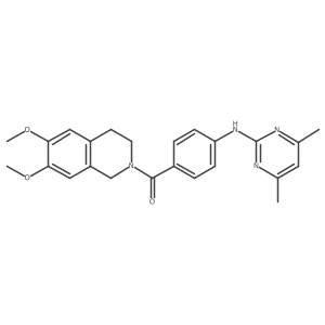 (6,7-dimethoxy-3,4-dihydroisoquinolin-2(1H)-yl)(4-((4,6-dimethylpyrimidin-2-yl)amino)phenyl)methanone结构式