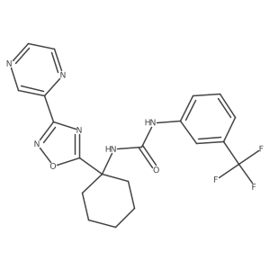 1-(1-(3-(Pyrazin-2-yl)-1,2,4-oxadiazol-5-yl)cyclohexyl)-3-(3-(trifluoromethyl)phenyl)urea结构式
