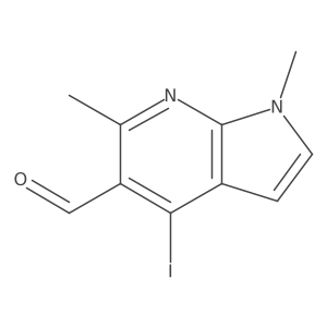 4-iodo-1,6-dimethyl-1H-pyrrolo[2,3-b]pyridine-5-carbaldehyde Structure