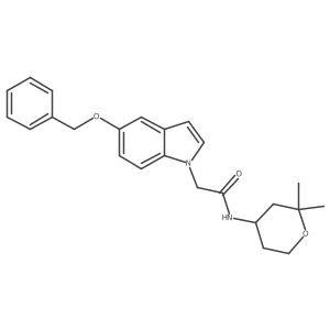 2-[5-(benzyloxy)-1H-indol-1-yl]-N-(2,2-dimethyltetrahydro-2H-pyran-4-yl)acetamide结构式