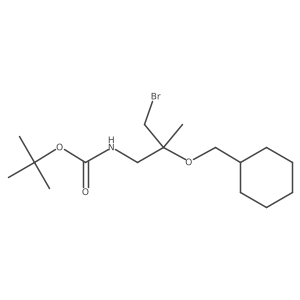 tert-butyl N-[3-bromo-2-(cyclohexylmethoxy)-2-methylpropyl]carbamate结构式