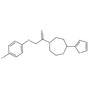 2-((4-Fluorophenyl)thio)-1-(7-(furan-2-yl)-1,4-thiazepan-4-yl)ethanone Structure