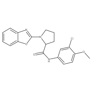 1-(benzo[d]oxazol-2-yl)-N-(3-chloro-4-methoxyphenyl)pyrrolidine-2-carboxamide结构式